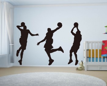 Basketball Man  Silhouette Modern Wall Art Sticker